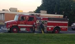 Firefighters demonstrating at school